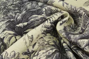 TISSU TOILE DE JOUY BLEU MARINE