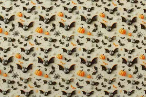 TISSU HALLOWEEN CHAUVES-SOURIS CITROUILLES