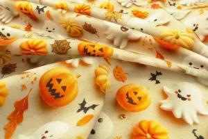 TISSU HALLOWEEN FANTOMES CITROUILLES