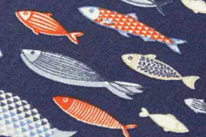 TISSU COTON MULTITUDE POISSONS MARINE