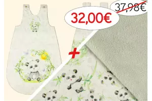 KIT GIGOTEUSE 0-6 MOIS + ACCESOIRES PANDA