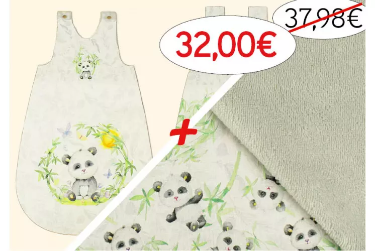 KIT GIGOTEUSE 0-6 MOIS + ACCESOIRES PANDA