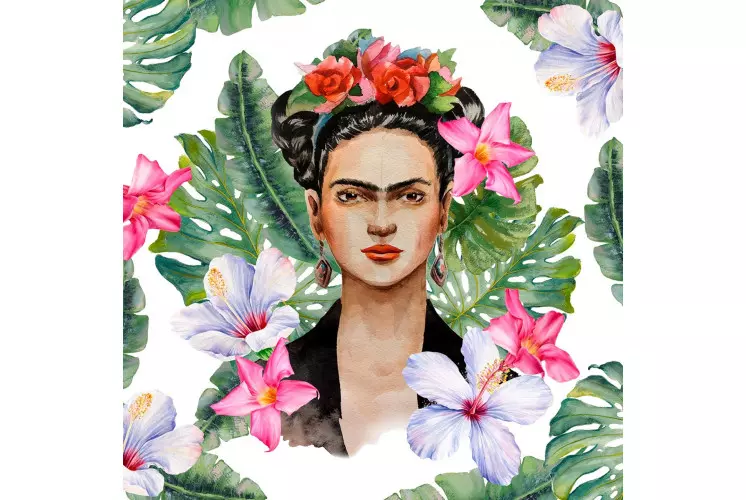 PANNEAU DÉCO FRIDA TROPICAL 135 x 135 CM