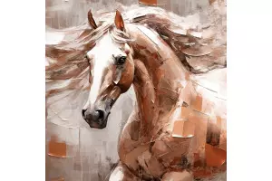 PANNEAU DÉCO CHEVAL PEINTURE 135 x 135 CM