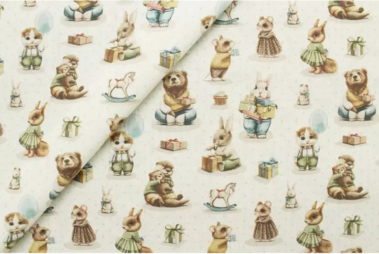 TISSU TOILE ANIMAUX CADEAUX