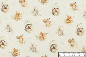 TISSU COTON ANIMAUX D'AUTOMNE