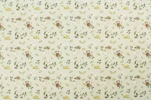 TISSU COTON PANDAS FEUILLES