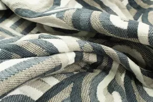 TISSU JACQUARD MELI-MELO RÉTRO BLEU