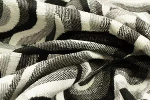 TISSU JACQUARD MELI-MELO RÉTRO NOIR