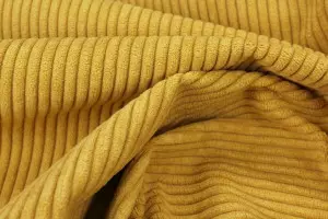 TISSU VELOURS CÔTELÉ JAUNE