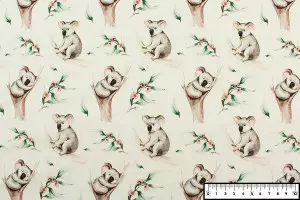 TISSU COTON KOALA ARBRE