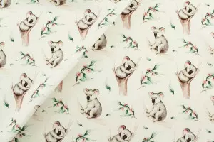 TISSU COTON KOALA ARBRE