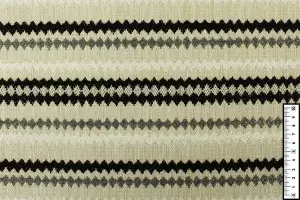 TISSU JACQUARD ZIG ZAG ETHNIQUE NOIR/GRIS