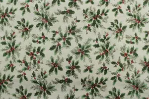 TISSU JACQUARD NOEL HOUX LUREX OR