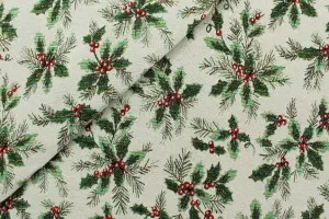 TISSU JACQUARD NOEL HOUX LUREX OR