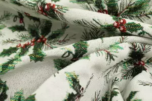 TISSU JACQUARD NOEL HOUX LUREX OR