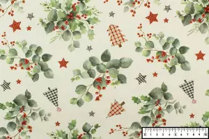 TISSU NOEL BOUQUETS DE HOUX