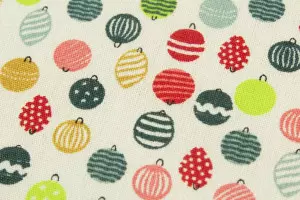 TISSU COTON MINIS BOULES NOËL BLANC