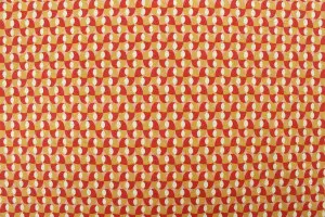 TISSU COTON IMPRIMÉ SEVENTIES OCRE / ROSE