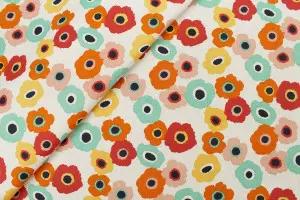 TISSU COTON FLORAL SEVENTIES