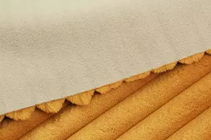 TISSU VELOURS LARGES COTES OCRE