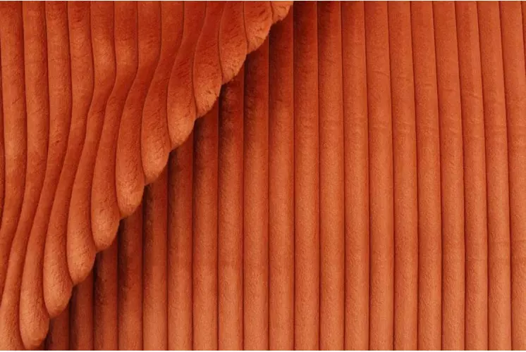 TISSU VELOURS LARGES COTES TERRACOTTA