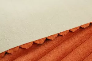 TISSU VELOURS LARGES COTES TERRACOTTA