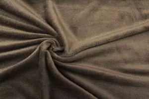 TISSU DOUDOU UNI FIN MARRON