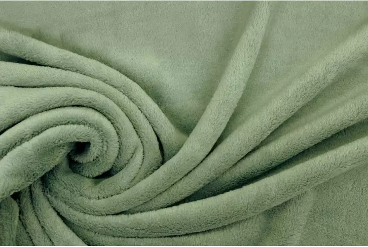 TISSU DOUDOU UNI FIN VERT DE GRIS