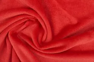 TISSU DOUDOU UNI FIN ROUGE