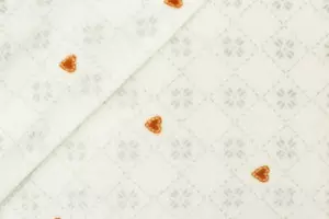 TISSU DOUDOU CROISILLONS COEUR BLANC