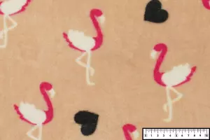 TISSU DOUDOU FLAMANT ROSE COEUR