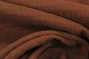 TISSU COTON DOUBLE GAZE GAUFRÉE CACAO