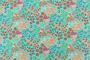 TISSU COTON SUMMER VIBES TURQUOISE