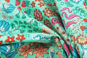 TISSU COTON SUMMER VIBES TURQUOISE