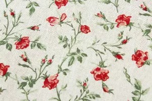 TISSU COTON PETITES FLEURS ROMANTQUE ROSE/BLANC