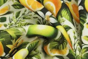 TOILE NAPPAGE ANTI-TACHES CITRONS BLANC