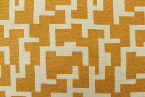 TISSU JACQUARD LABYRINTHE MOUTARDE