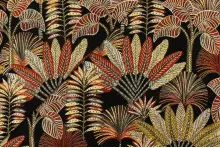 TISSU JACQUARD TROPICAL MAJORQUE NOIR