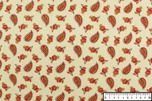 TISSU PROVENCAL ARLESIENNE ORANGE / IVOIRE