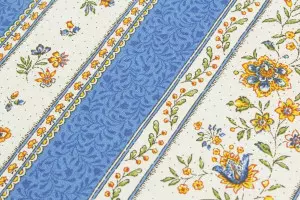 TISSU PROVENCAL BEAUCAIRE RAYURES BLEU