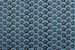 TISSU MATELASSÉ VÉGÉTATION OASIS BLEU