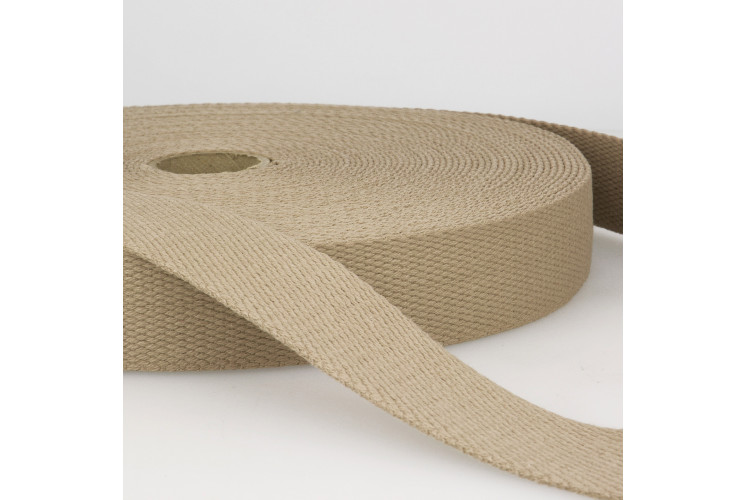 SANGLE COTON TAUPE 30 MM