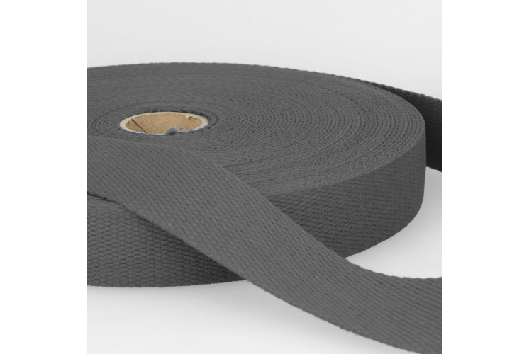 SANGLE COTON GRIS NOIR 30 MM