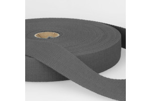 SANGLE COTON GRIS NOIR 30 MM